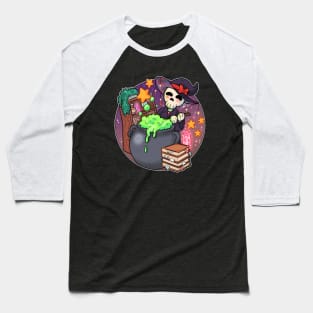 Skeleton Witch with cauldron Baseball T-Shirt